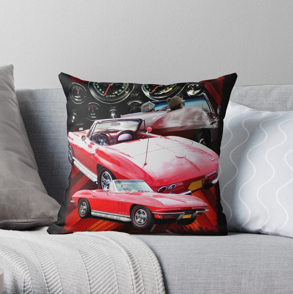 Corvette Classic 1966 Throw Pillow
