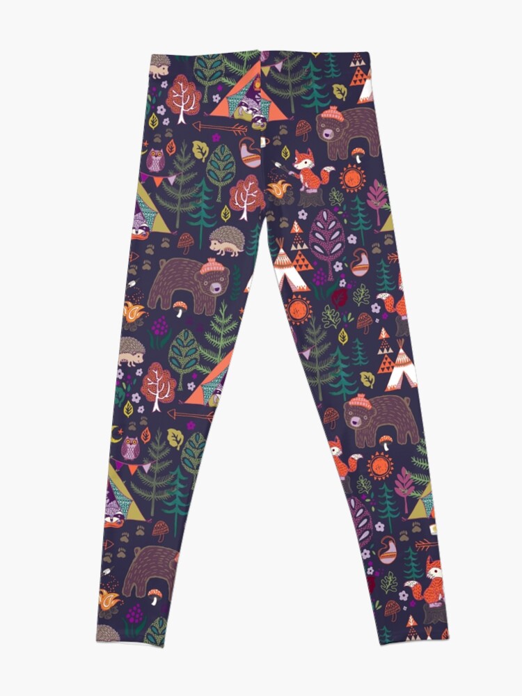 Alternate view of Woodland Animals Campout Leggings