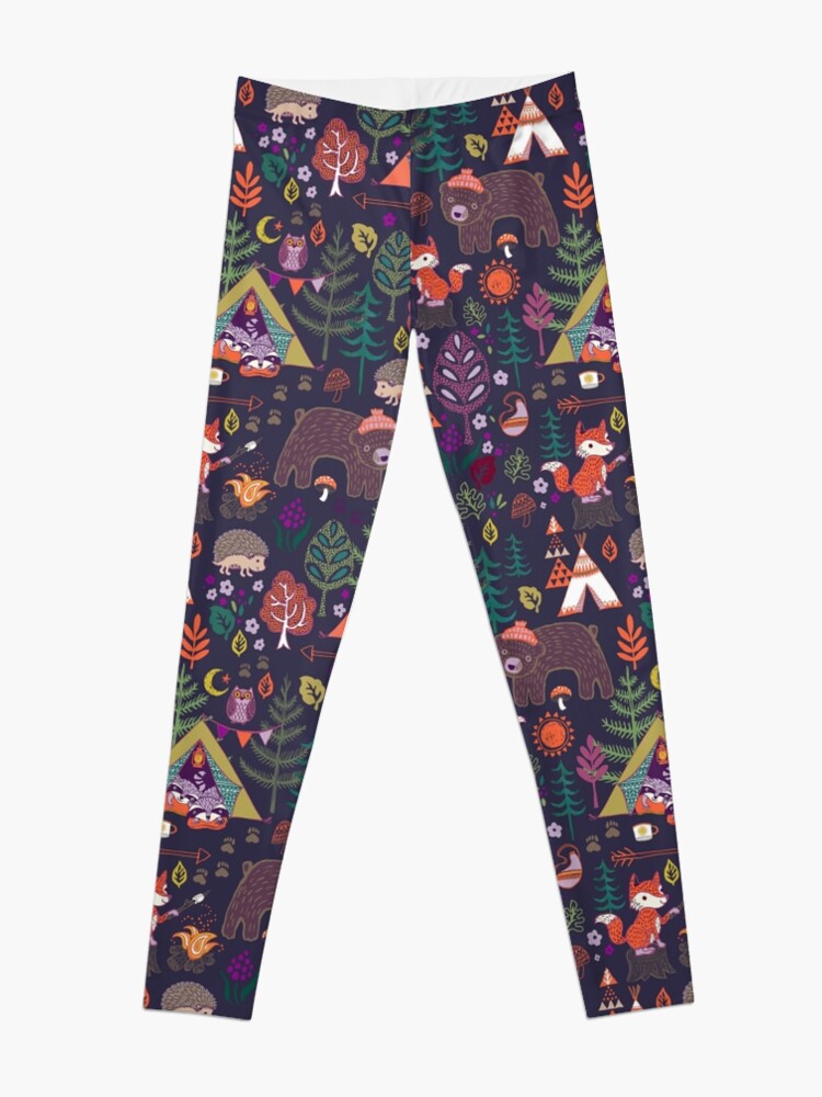 Alternate view of Woodland Animals Campout Leggings