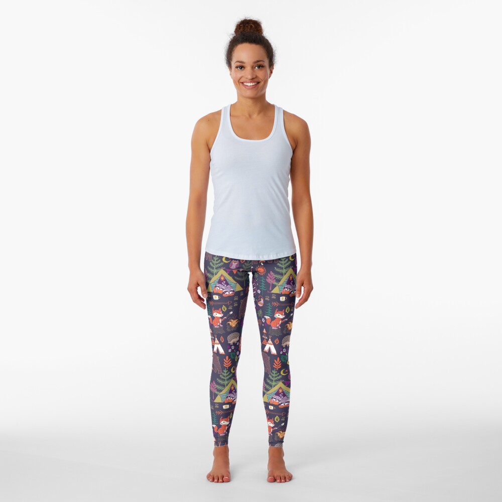 Woodland Animals Campout Leggings