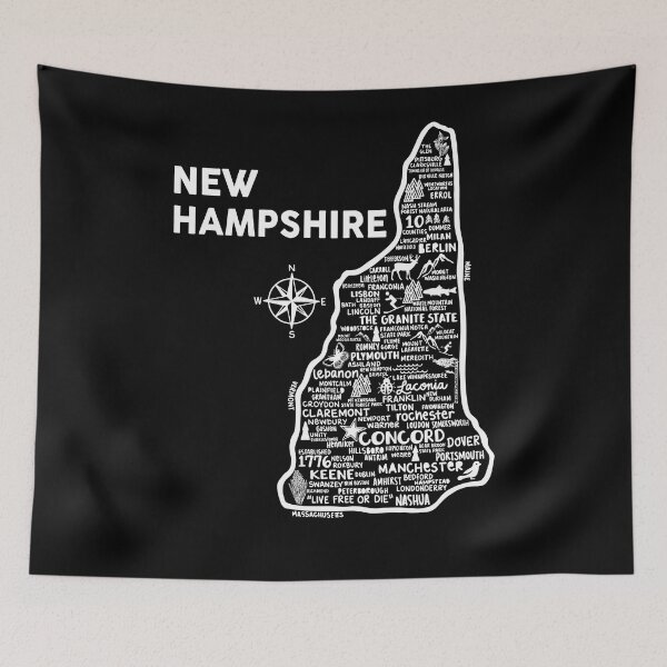 Item preview, New Hampshire Map designed and sold by fiberandgloss.