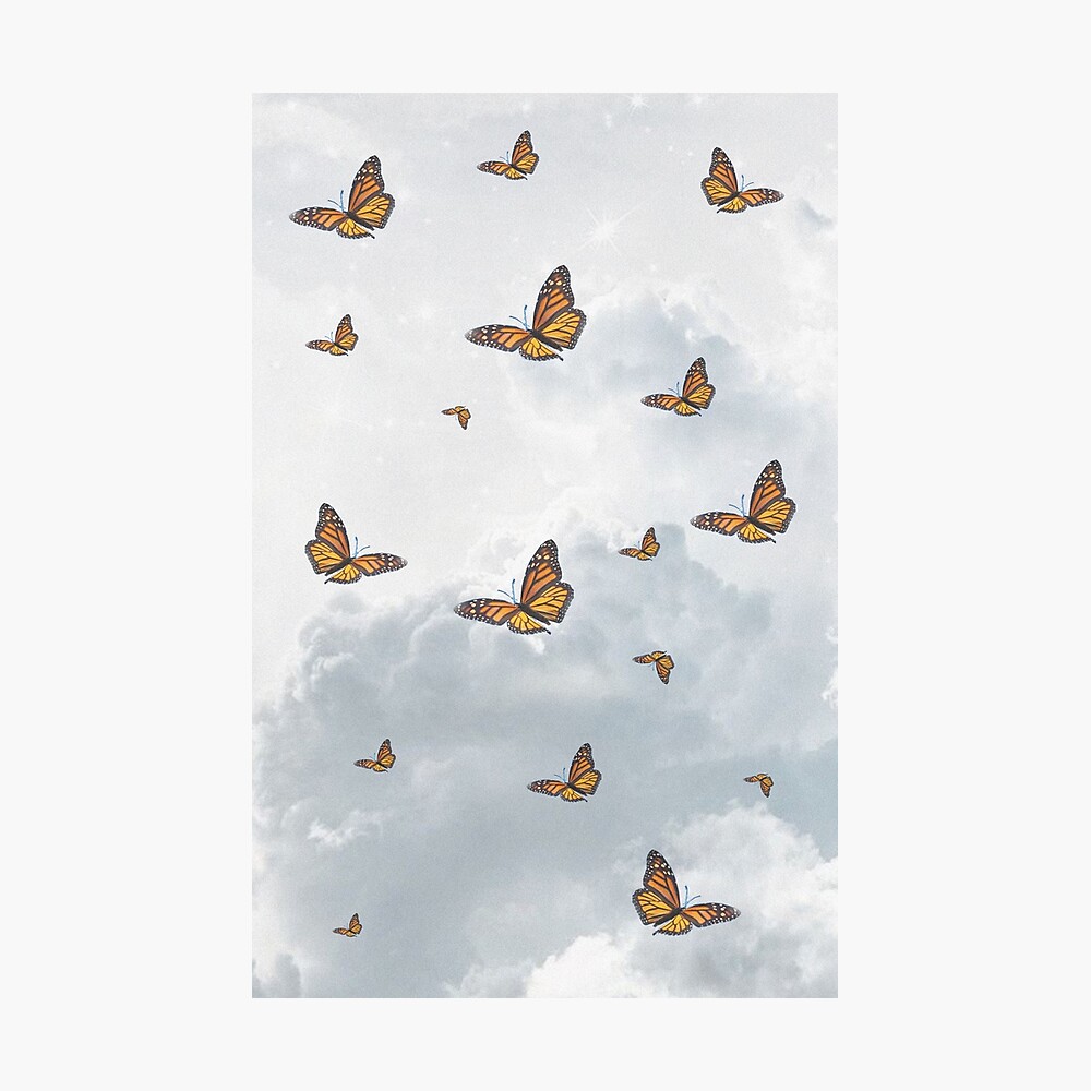 Butterfly Aesthetic Poster By Haleyerin Redbubble - aesthetic butterfly roblox avatar