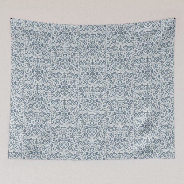 Item preview, Hygge Folk Art Blue designed and sold by design-by-highd.