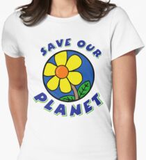 Earth Day "Save Our Planet" Women's Fitted T-Shirt