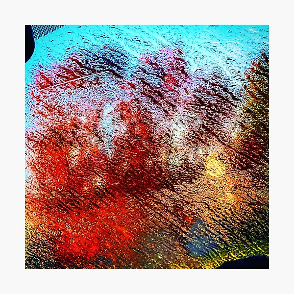 Blurred red tree Photographic Print