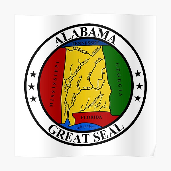 Alabama AL Official State Seal Poster