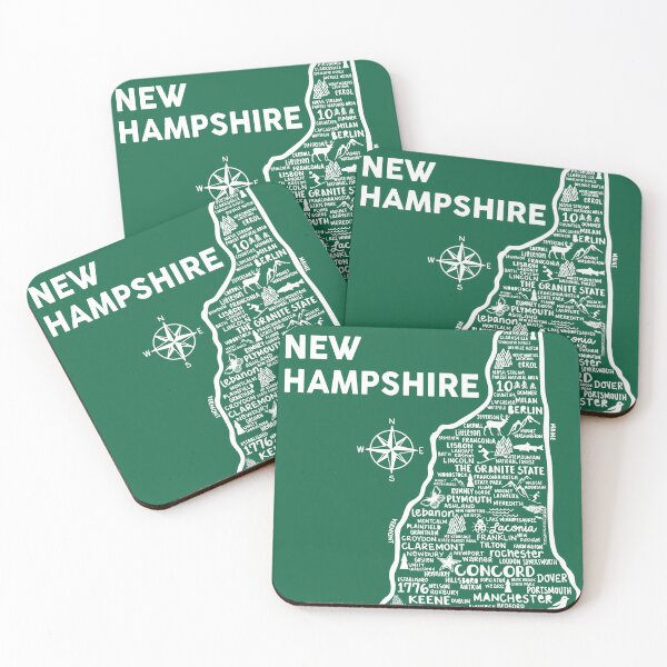 Item preview, New Hampshire Map  designed and sold by fiberandgloss.