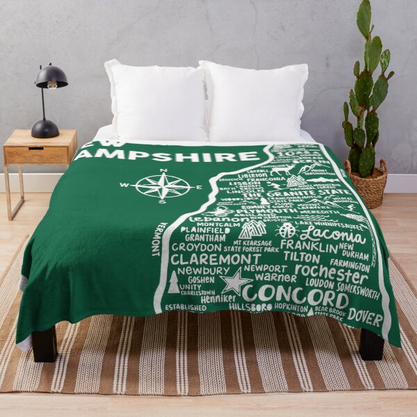 Item preview, New Hampshire Map  designed and sold by fiberandgloss.