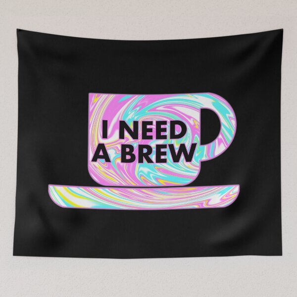 Item preview, I NEED A BREW In Paint Marble designed and sold by SquareClub.