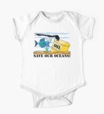 Earth Day "Save Our Oceans" Baby Body Kurzarm