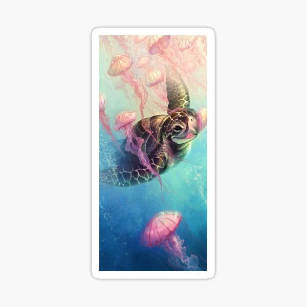Sea Turtle and Jellyfish! Sticker