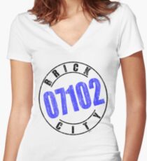 'Brick City 07102' Women's Fitted V-Neck T-Shirt