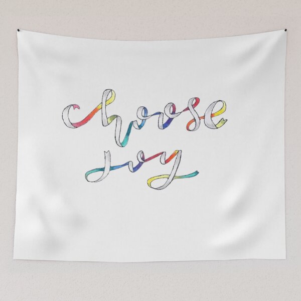 Item preview, Choose Joy Rainbow Ribbon Positive Quote designed and sold by faithful-ink.