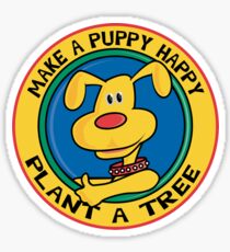Earth Day "Make A Puppy Happy - Plant A Tree" Sticker