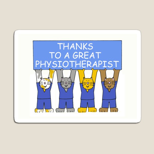 Item preview, Thanks to a Great Physiotherapist Cartoon Cats in Scrubs designed and sold by KateTaylor.