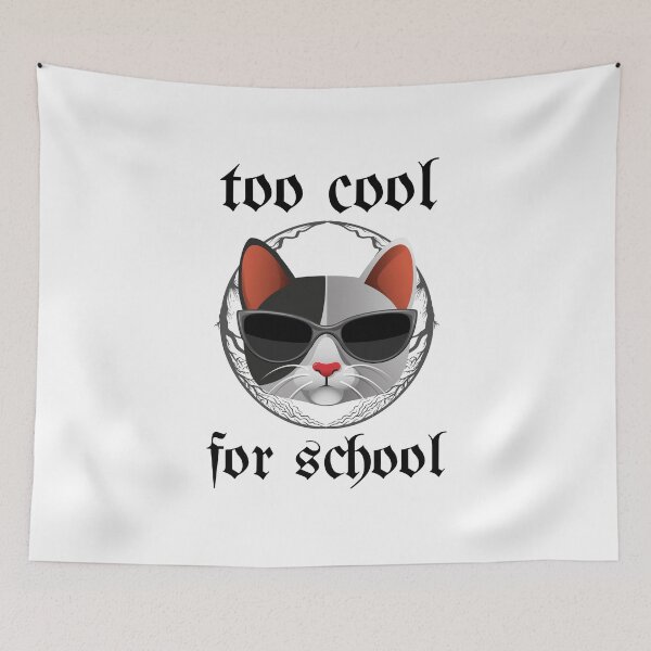 Item preview, Too cool for scholl Cat cat designed and sold by SketchedbyD.