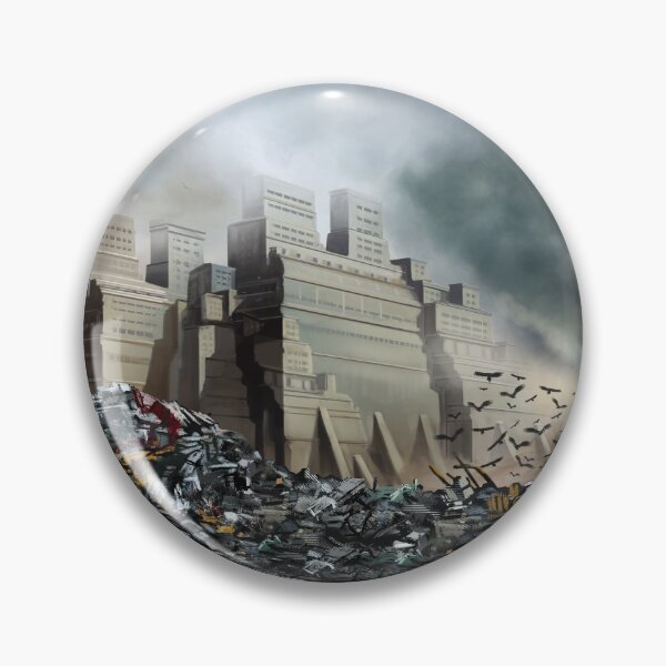 Item preview, Plant building and junkyard with bulldozer and birds landscape illustration designed and sold by Maks08.