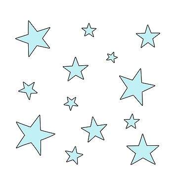 Artwork thumbnail, cute turquoise pack of stars by Pastel-PaletteD