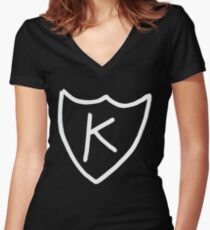 Kurt Cobain - K tattoo, K records (White) Women's Fitted V-Neck T-Shirt