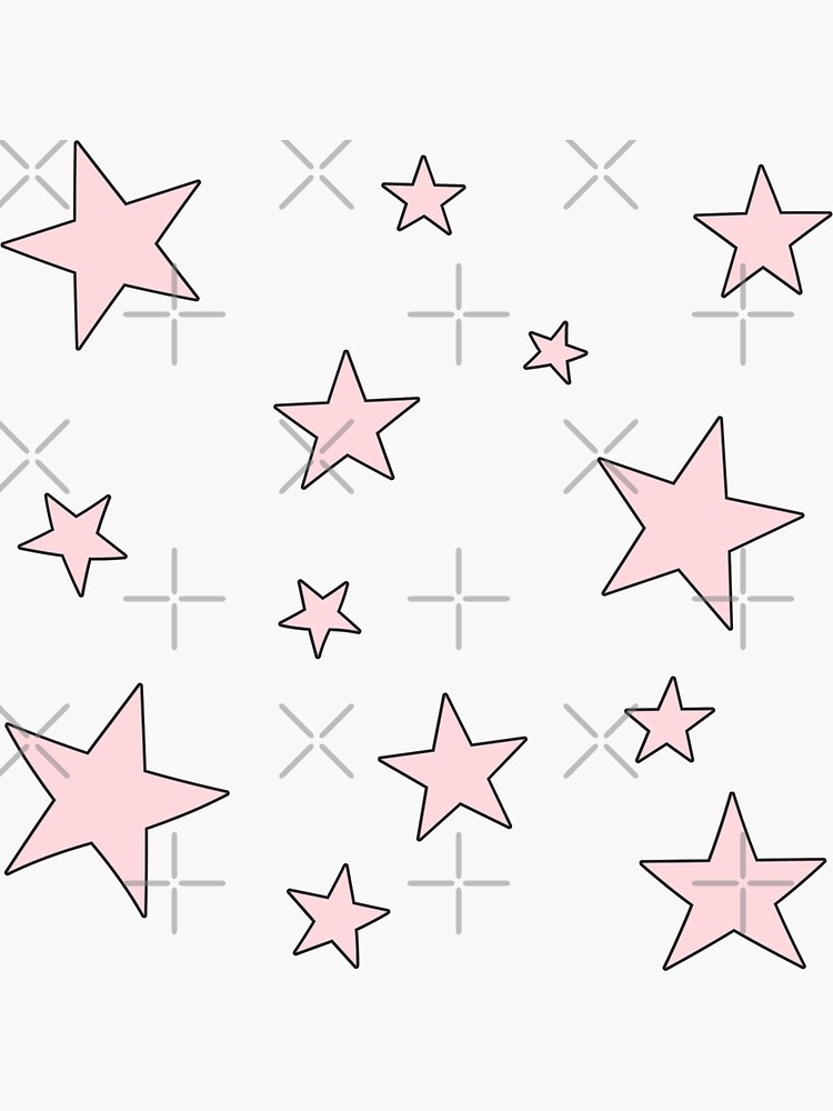 Thumbnail 3 of 3, Sticker, cute pink pack of stars designed and sold by Pastel-PaletteD.