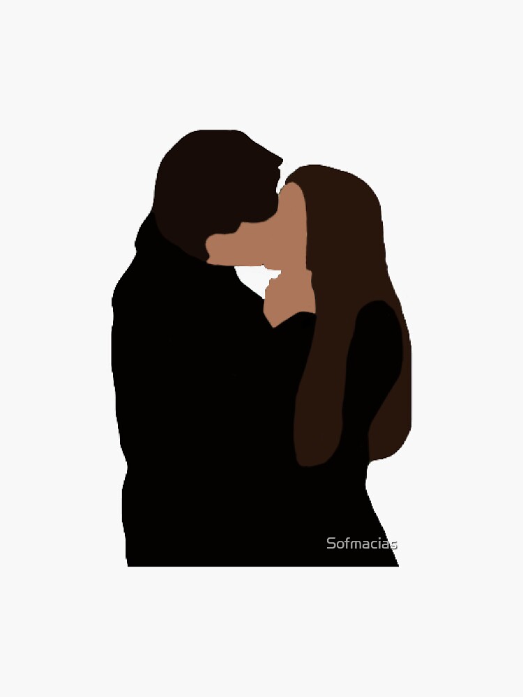 Delena First Kiss Sticker for Sale by Sofmacias