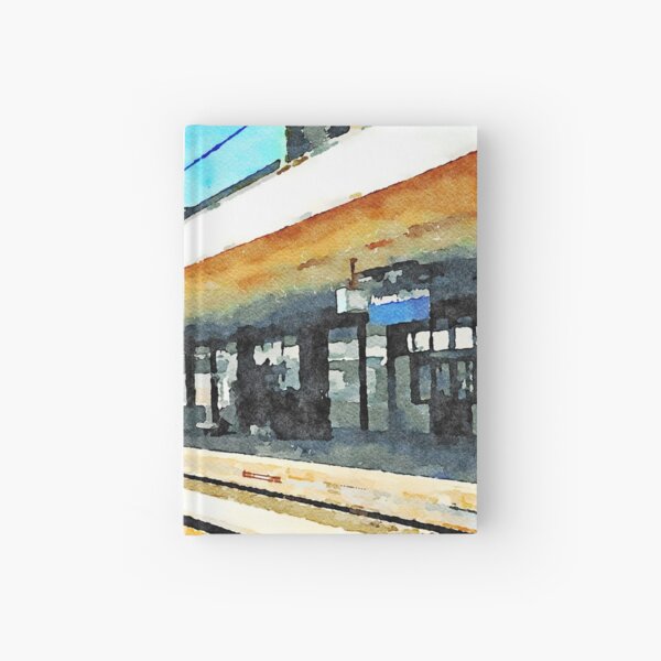 Train in Pescara railway station Hardcover Journal