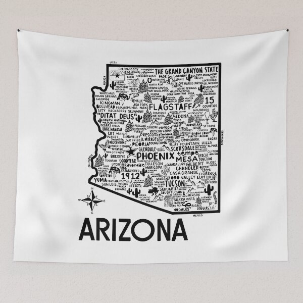 Item preview, Arizona Map designed and sold by fiberandgloss.