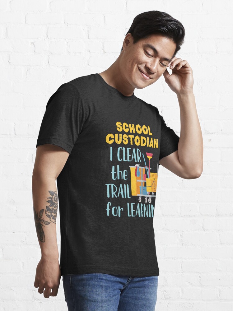 Vintage School Custodian Clear The Trail Learning Back To School Janitor T- Shirt - Guineashirt Premium ™ LLC