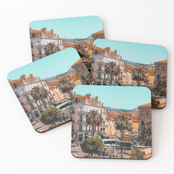 Item preview, Beautiful Exotic City Of Cannes, Cote D'Azur, French Riviera, Downtown Urban Cannes City, French Town, Palm Trees Summer Travel Print designed and sold by radub85.