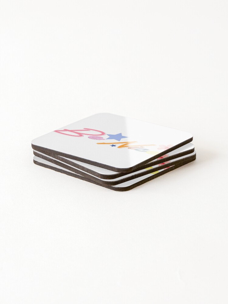 Thumbnail 4 of 5, Coasters (Set of 4), Be Nice Sticker designed and sold by NAMTO.
