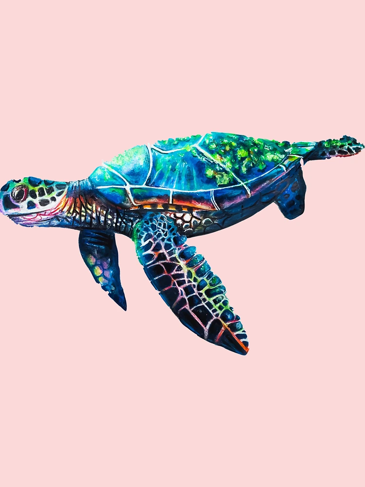 Rainbow Sea Turtle – Brush Tips Art Studio