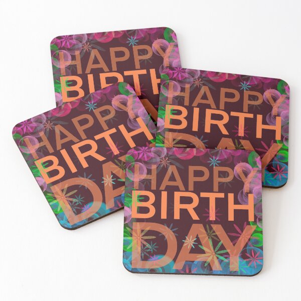 Item preview, Large Orange Happy Birthday Text with Flowers designed and sold by KristaPeacock.