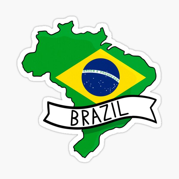 Brasil Soccer Flag Team Brazil Support Gift Sticker for Sale by