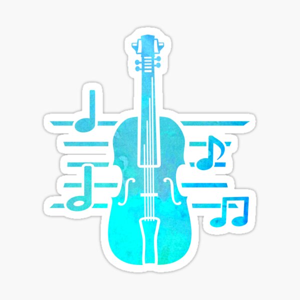 Violin ice blue Glossy Sticker