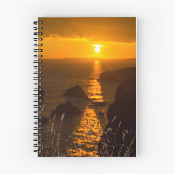 Item preview, beautiful sunset over the coastal rocks with wild highl grass designed and sold by morrbyte.