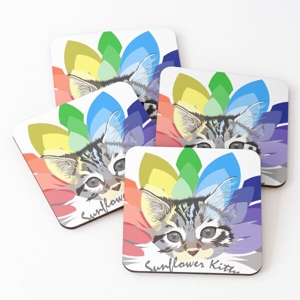 Item preview, Rainbow cute sunflower kitten designed and sold by Dead-Famous.
