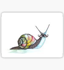 Funky Moustache Snail Sticker