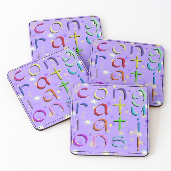 Item preview, Multicoloured Congratulations with Stars Purple Background  designed and sold by KristaPeacock.