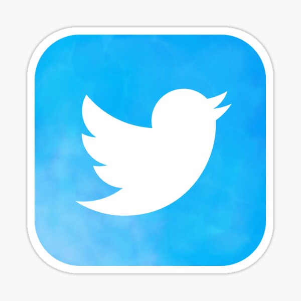 Twitter Icon Watercolor Sticker
