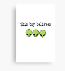 This Boy Believes in Aliens Canvas Print