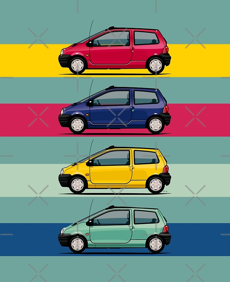Drawing of the French utility - Renault Twingo - Phone Case