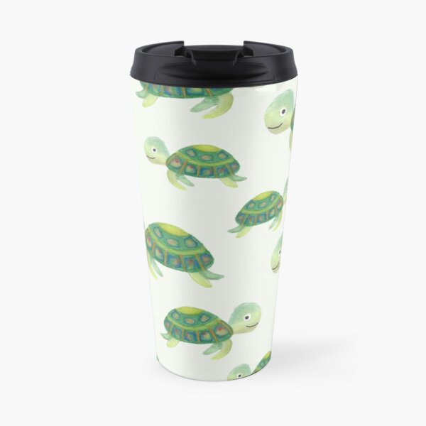 Hand-painted Watercolor Turtle Travel Mug