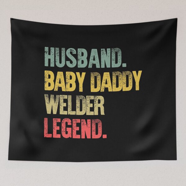 Item preview, Funny Men Vintage T Shirt Husband Baby Daddy Welder Legend designed and sold by Bendthetrend.