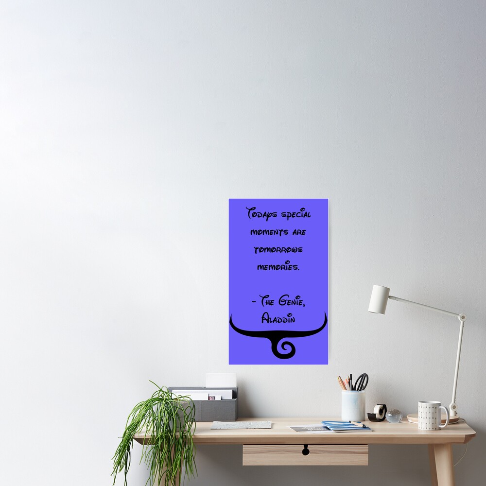 Poster Le Genie Aladdin Citation Par Lexymoonchild Redbubble