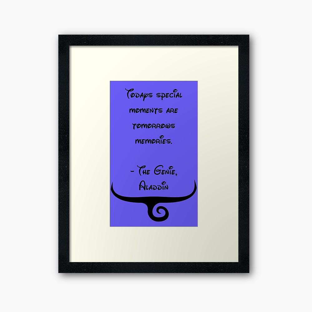 The Genie Aladdin Quote Framed Art Print By Lexymoonchild Redbubble