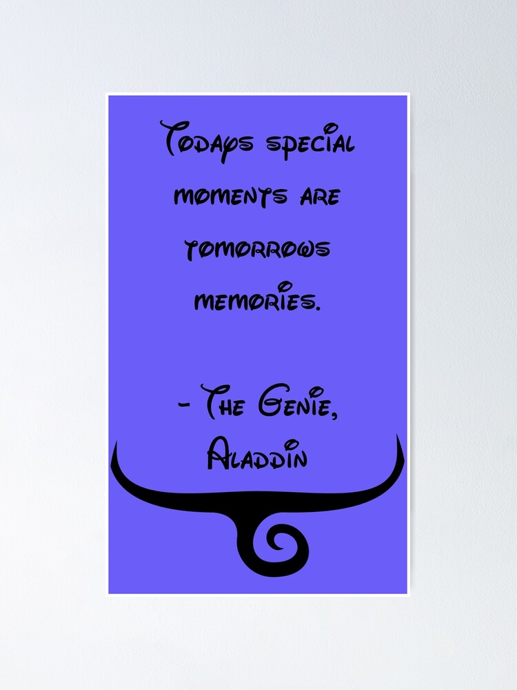 Poster Le Genie Aladdin Citation Par Lexymoonchild Redbubble