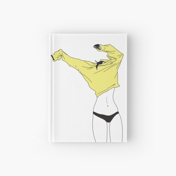 Woman erotic undressing hoodie Hardcover Journal