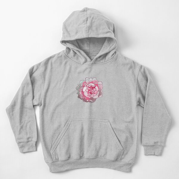 A Beautiful Peony Flower Kids Pullover Hoodie