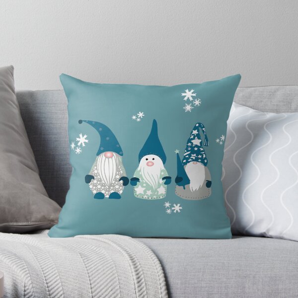Trio of Gnomes Throw Pillow