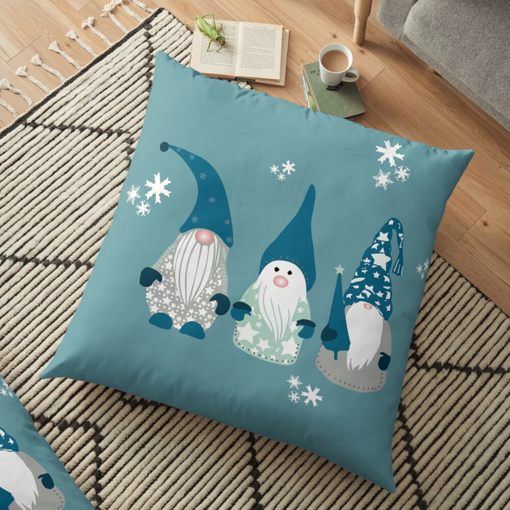 Trio of Gnomes Floor Pillow